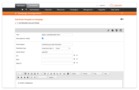 email_template Multichannel Capabilities