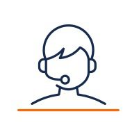 blue and orange member services agent icon