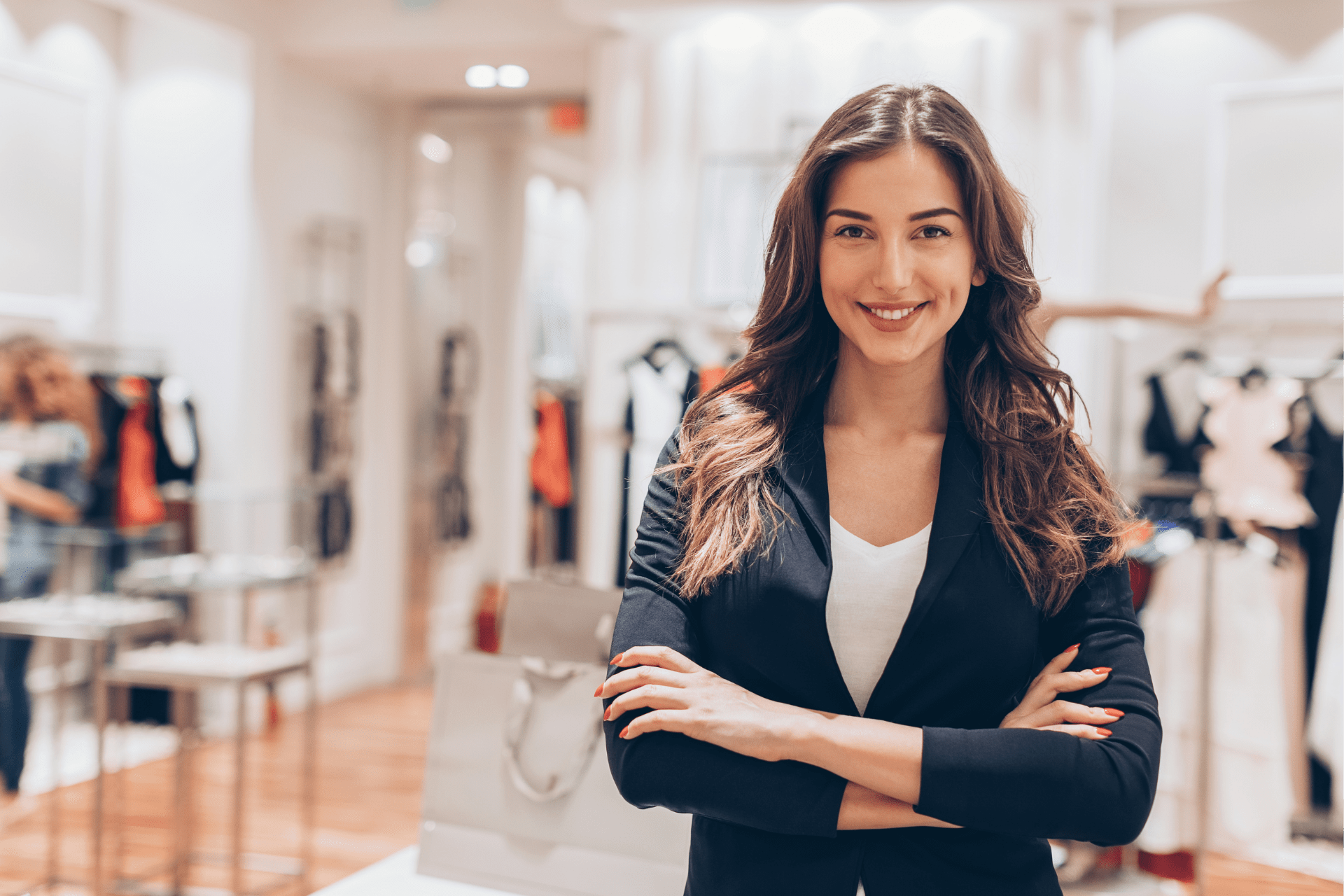fashion retail worker ready to service calling customers