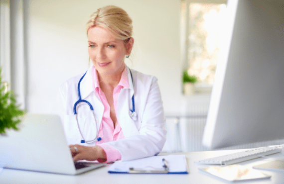 Healthcare professional connecting with patients through email 